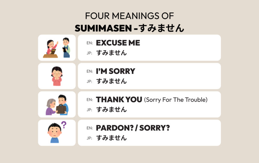four meaning of sumimasen