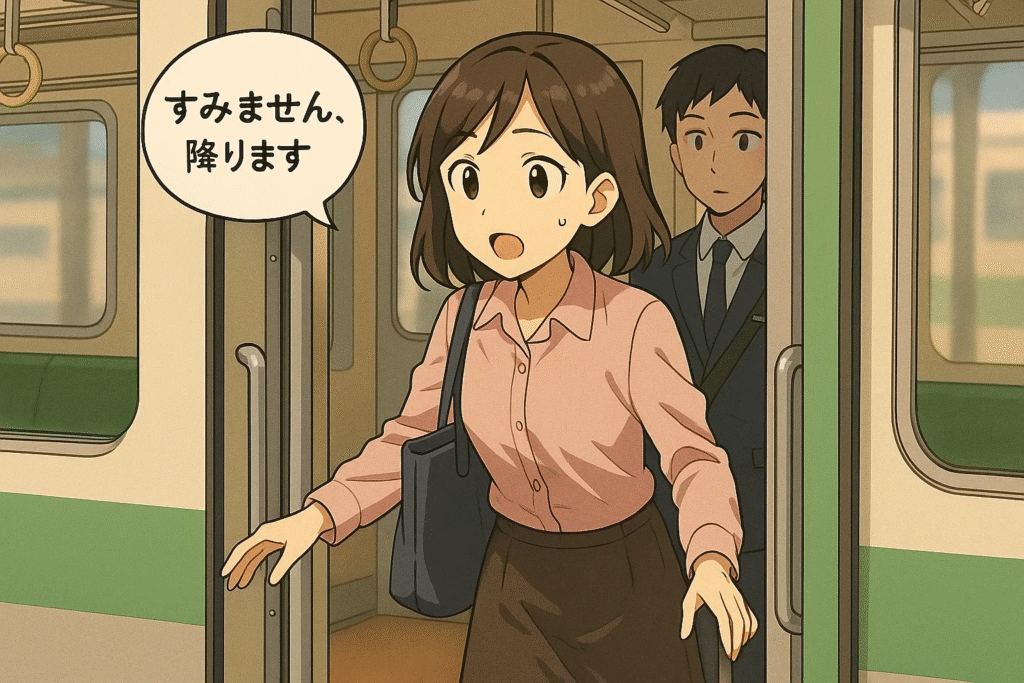getting off the train use case for sumimasen