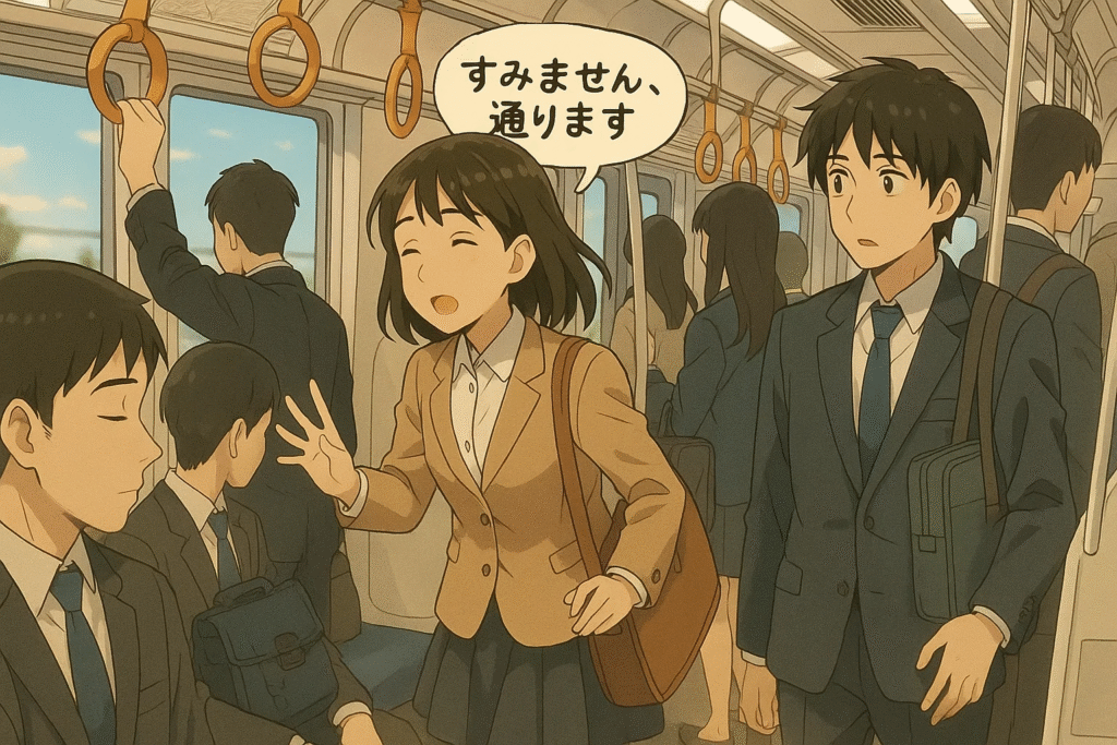 passing through use for sumimasen
