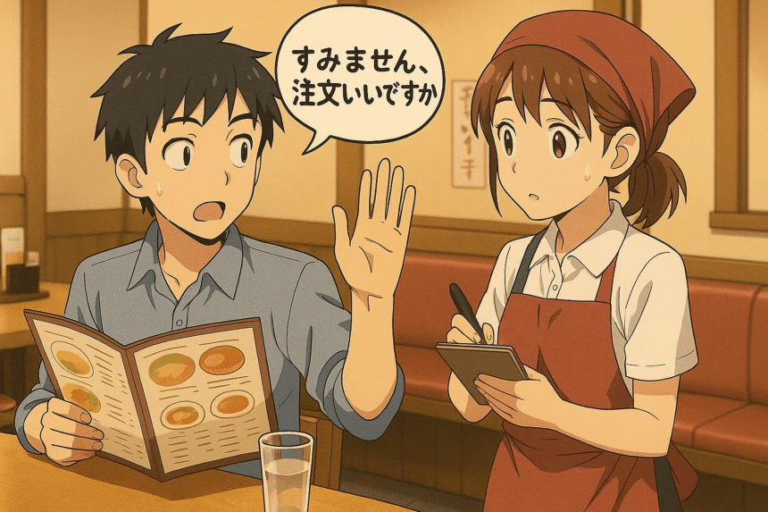 sumimasen used at a restaurant