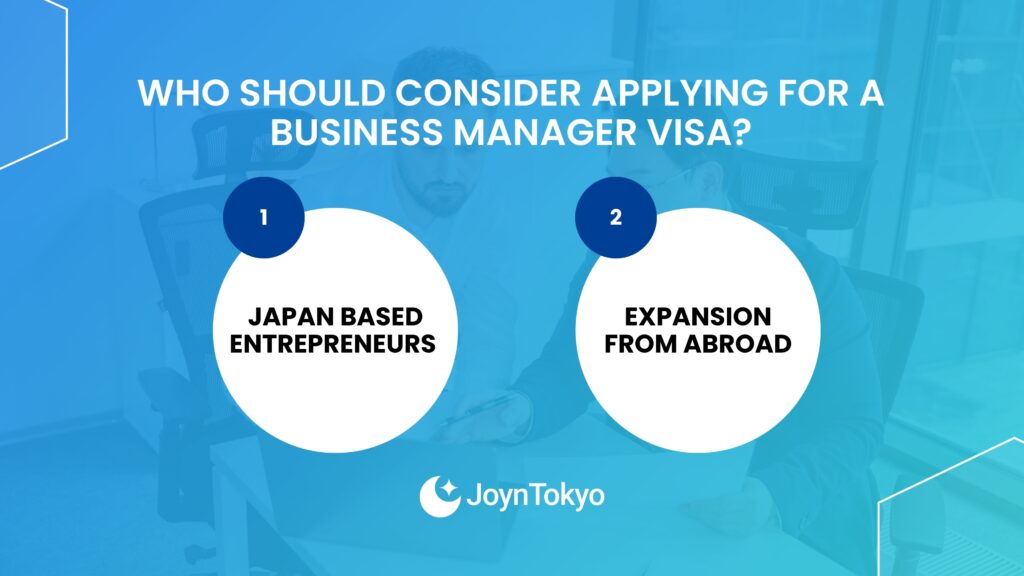 who should apply for the business manager visa
