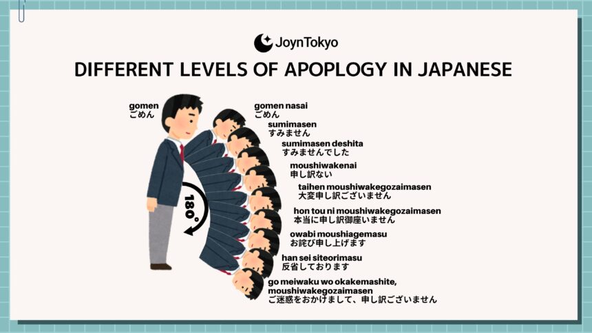 different level of apology in japanese
