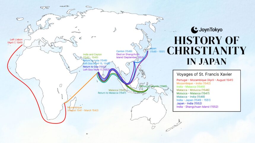 history of christian in japan when and where