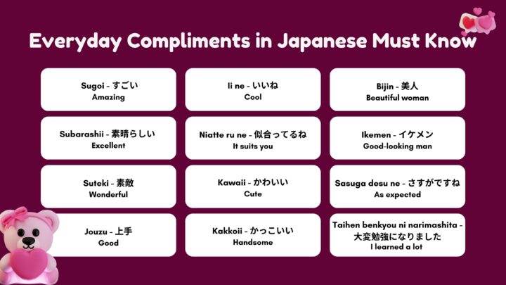 How to say compliments in Japanese